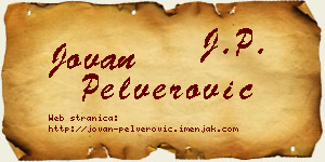 Jovan Pelverović vizit kartica